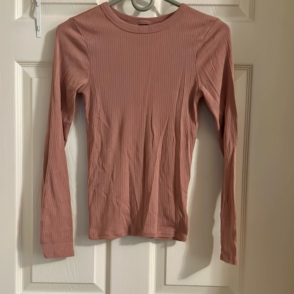 Wild Fable Pink Fitted Long Sleeve Blouse